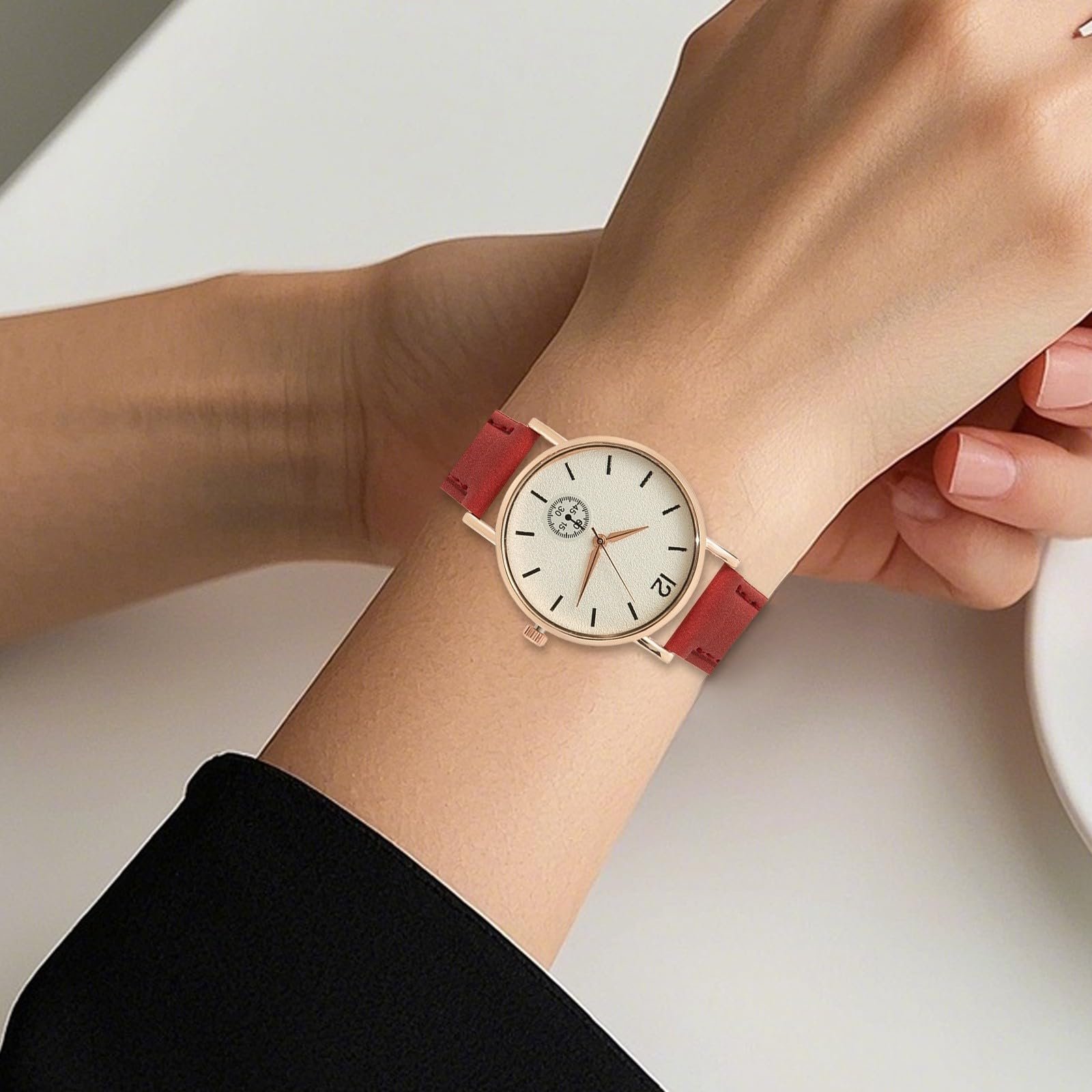 Женские наручные часы Generisch Мода Кварцевые часы с кожаным ремешком, фото №3