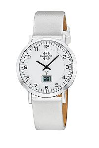 Женские часы Кварцевые Master Time Funk MTLA-10805-12L Аналоговые Цифровые Кожаный ремешок, серебряный, современные - Фото 1
