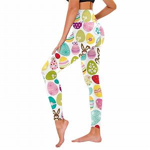 Легінси Для жінок Happy Easter Day Спортивні Для йоги Bunny Rabbit Tights High Waist Butter Soft Floral Butt - Фото 1