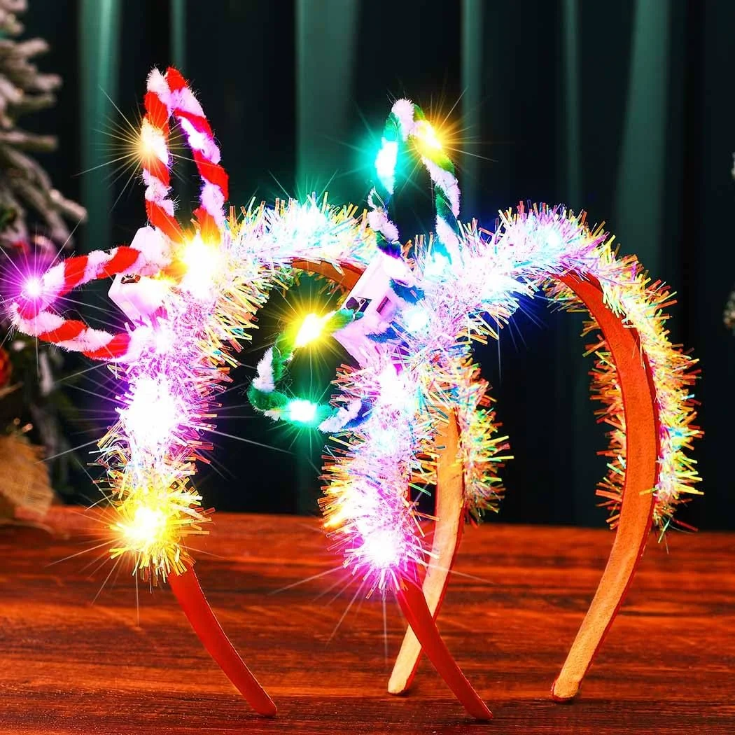 Різдвяна Обруч Reaky з червоним бантом, блискучі різдвяні аксесуари для волосся для жінок, фото №1