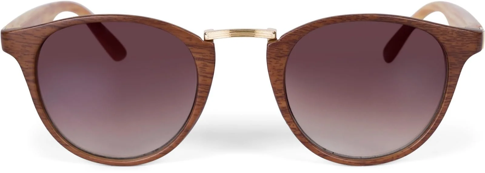 Солнцезащитные очки styleBREAKER Круглые линзы Деревянный вид Unisex 09020083, фото №3