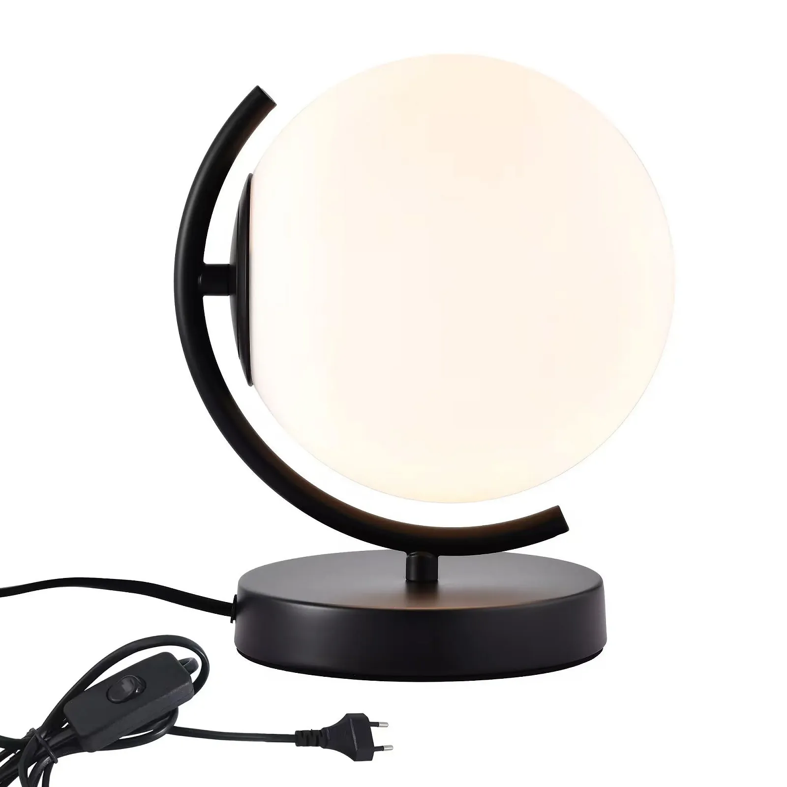 Настільна лампа Alighting Glass Opal White Ball E14 Black, фото №7