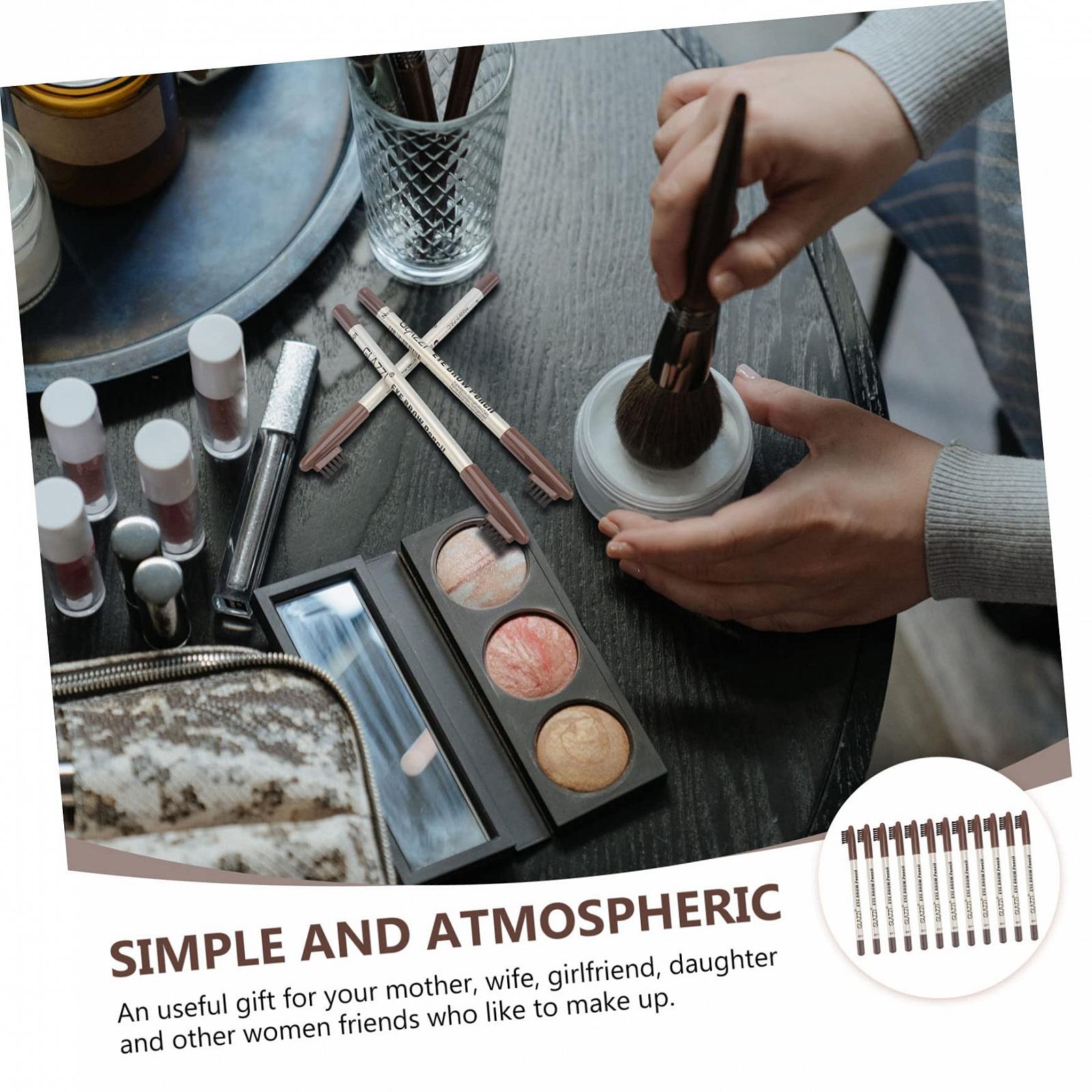 Олівець для брів Minkissy з пензлем 12 шт., фото №6