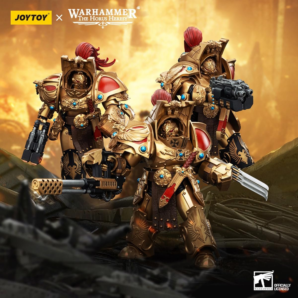 Фигурка Joytoy Warhammer The Horus Heresy 1/18 Legio Custodes Aquilon Terminator Squad Aquilon с сдвоенным адратическим разрушителем JT00751, фото №9