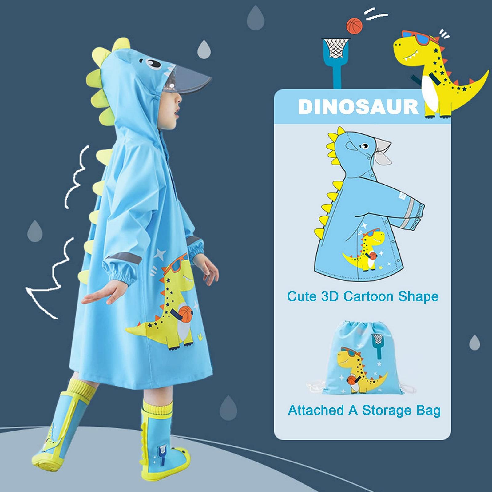 Дитячий дождевик-пончо Fewlby для мальчиков и девочек, водонепроницаемый дождевой плащ, одежда для улицы с портативной сумкой, 4-6 лет, фото №2 Дитячий дождевик-пончо Fewlby для мальчиков и девочек, водонепроницаемый дождевой плащ, одежда для улицы с портативной сумкой, 4-6 лет, фото №2