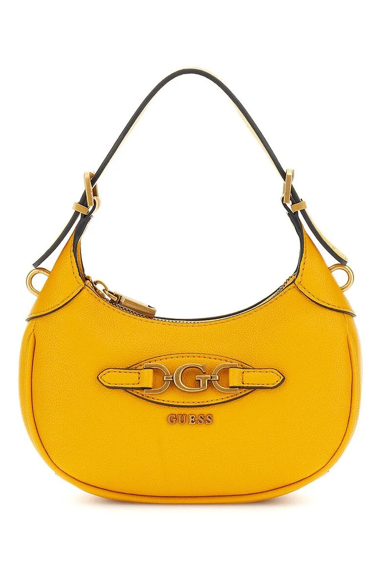 Женская сумка Guess Malva / Из искусственной кожи / В форме полумесяца / С цепочкой и съемным ремешком / Желтый, фото №1 Женская сумка Guess Malva / Из искусственной кожи / В форме полумесяца / С цепочкой и съемным ремешком / Желтый, фото №1