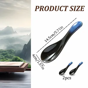 Ложка Суповая Asian керамическая в японском стиле голубая, упаковка 2 шт synthetic.ua - Фото 1