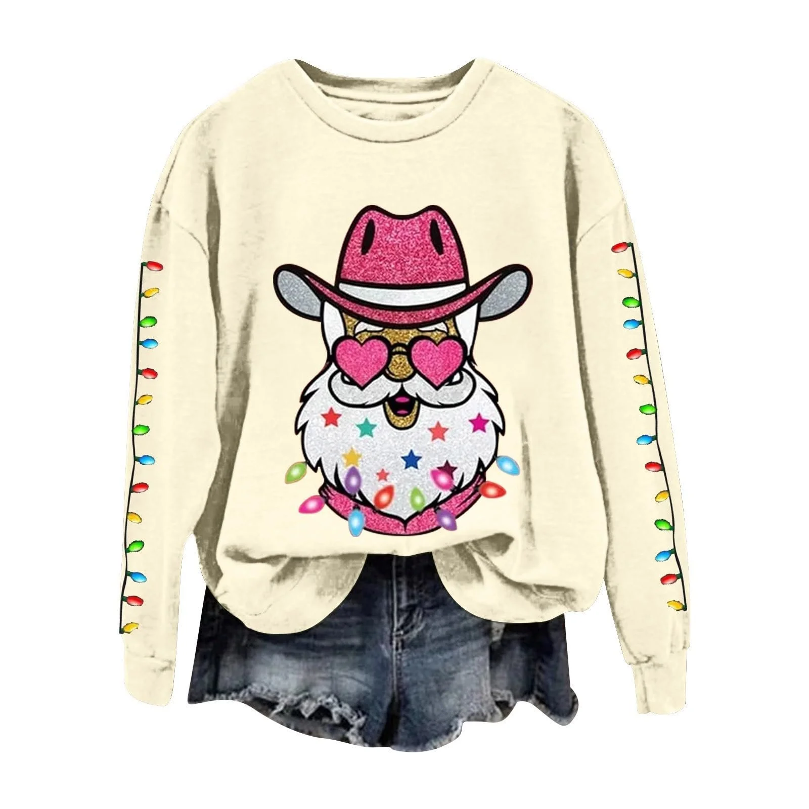 Женский свитшот Qixiu Рождественский, с длинными рукавами, с принтом Санты, с круглым вырезом Рождественский свитшот Женский джемпер Рождественская рубашка Рождественский, фото №1 Женский свитшот Qixiu Рождественский, с длинными рукавами, с принтом Санты, с круглым вырезом Рождественский свитшот Женский джемпер Рождественская рубашка Рождественский, фото №1