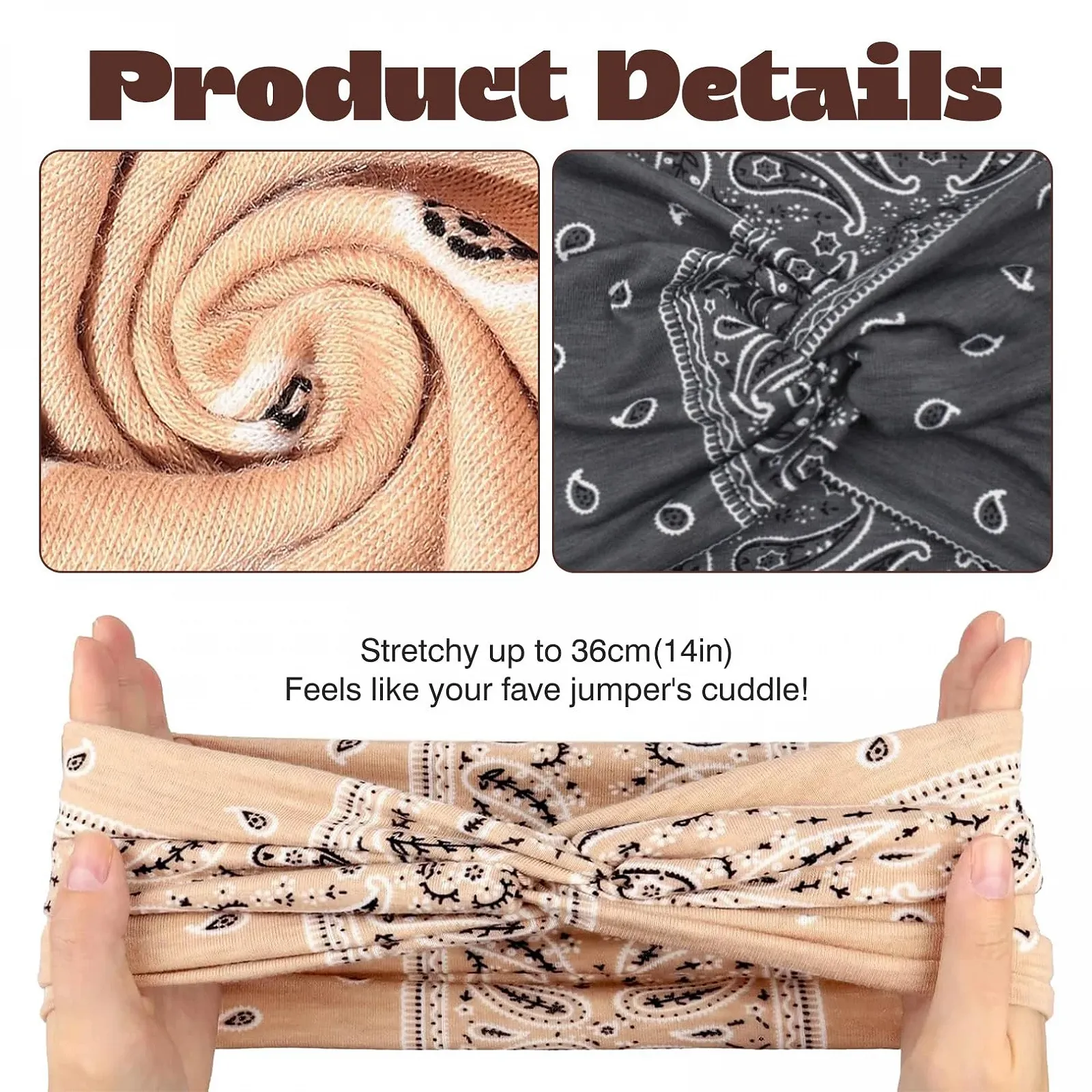 Пов'язка на голову Жіноча літня в стилі бохо, еластична, фото №3 Пов'язка на голову Жіноча літня в стилі бохо, еластична, фото №3