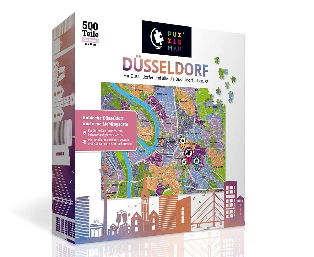 Пазл PuzzleMap City Map XXL Düsseldorf 500 деталей 68 x 48 см з буклетом та картою, фото №1 Пазл PuzzleMap City Map XXL Düsseldorf 500 деталей 68 x 48 см з буклетом та картою, фото №1