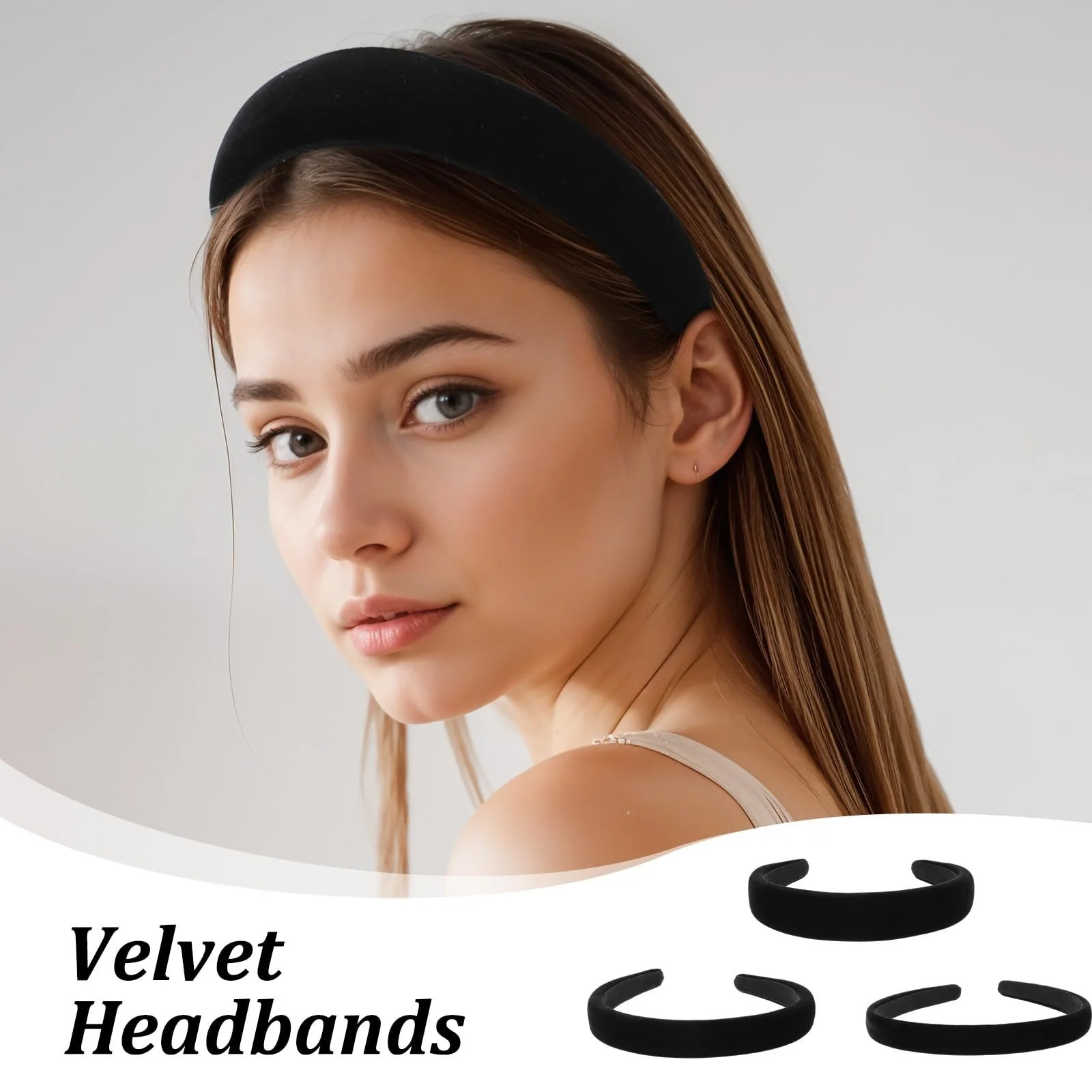 Обруч Чорний Оксамитовий 1 cm, 2 cm, 3 cm, Набір з 3 штук, фото №4 Обруч Чорний Оксамитовий 1 cm, 2 cm, 3 cm, Набір з 3 штук, фото №4