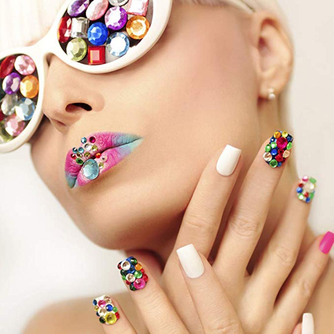 Стрази для нігтів Без бренду 48 відділень Crystal Кольорові, фото №3