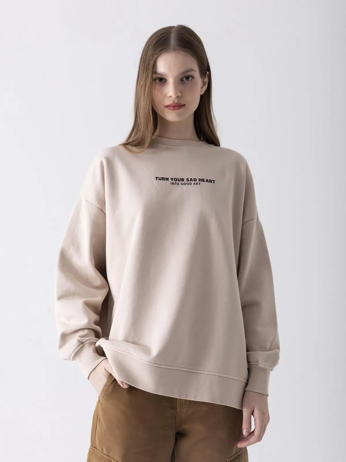 Свитшот LTB Jeans Tesara Relaxed Хлопок Бежевый S, фото №3