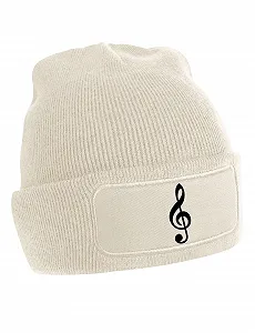 Шапка NIMAMA Дитяча зимова шапка з принтом скрипкового ключа synthetic.ua - Фото 1