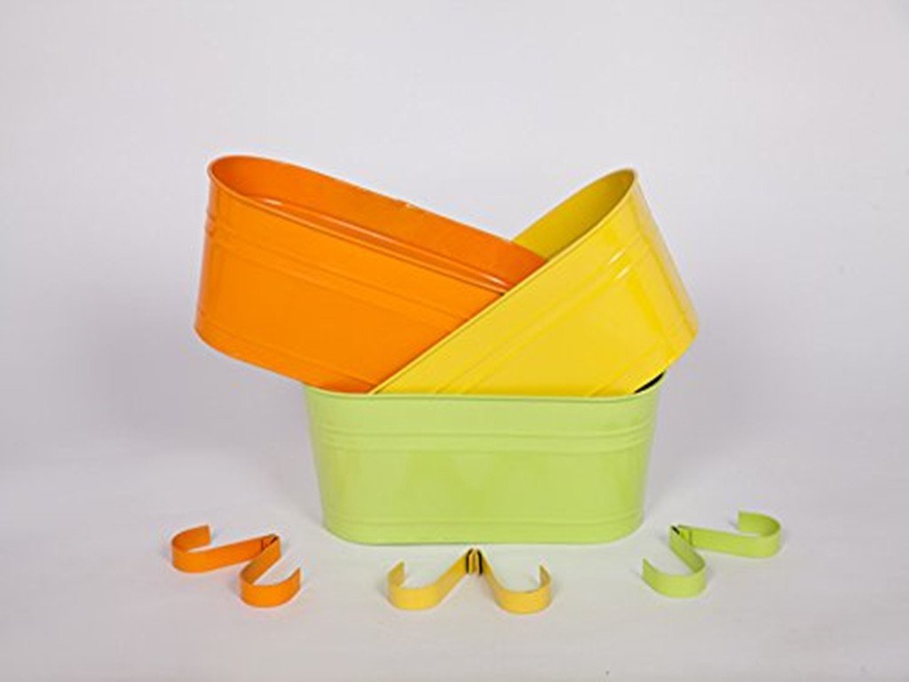 Набір підвісних квіткових горщиків (3 шт.) Метал З дренажним отвором Різнокольоровий, фото №3