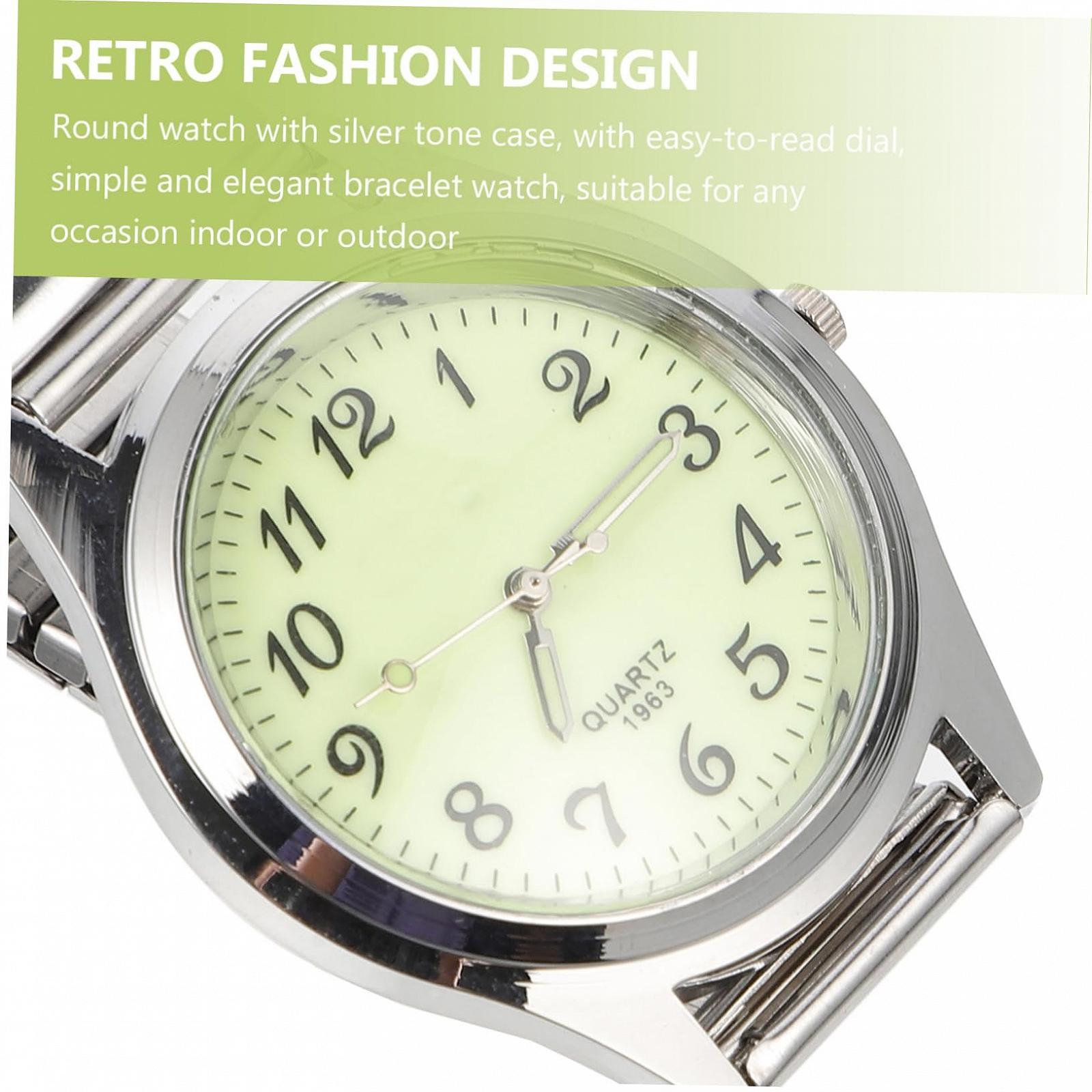 Цифровые часы PartyKindom Casual для пожилых людей с эластичным ремешком. Стильные часы для мужчин и женщин. Легко читать, фото №3