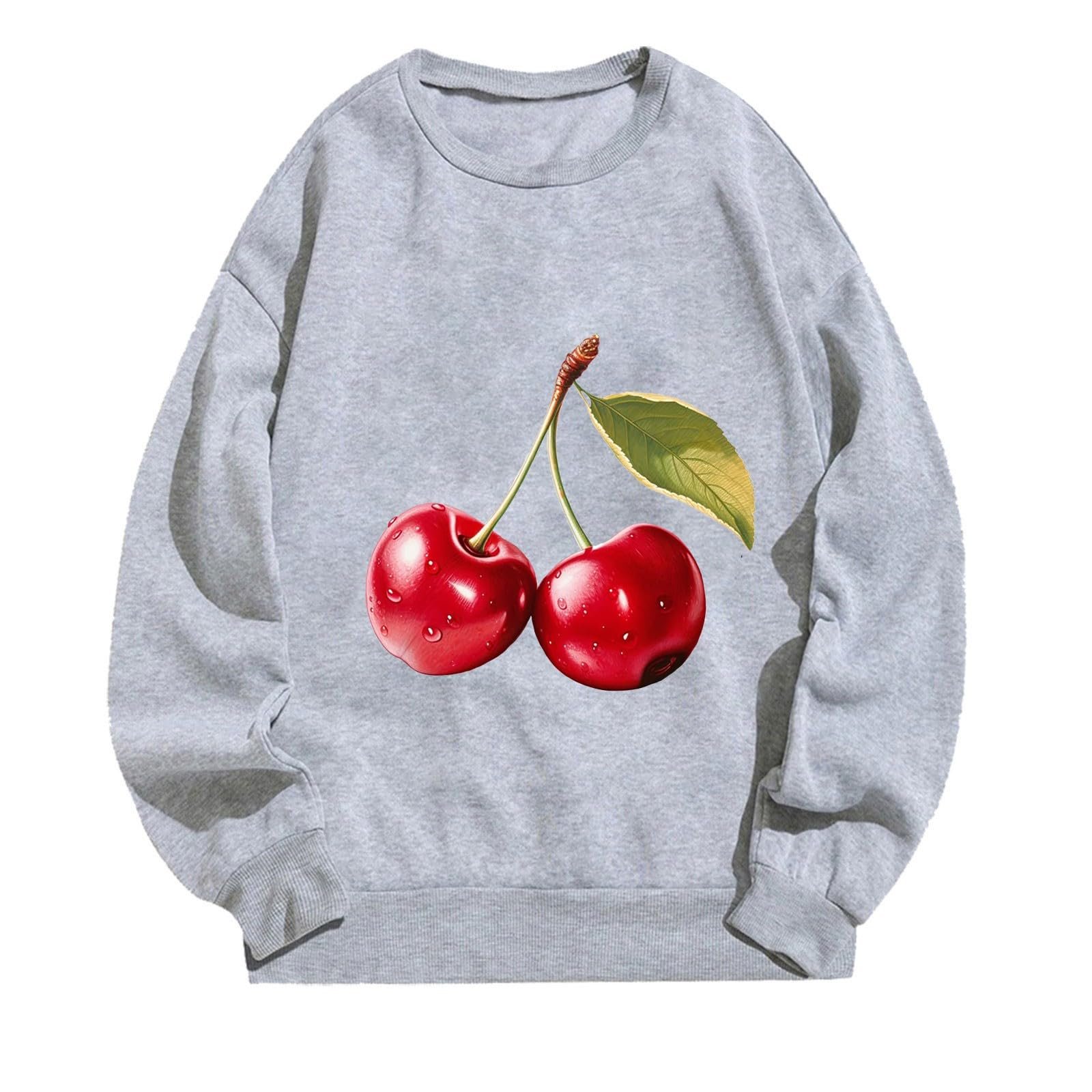 Пуловер Komiseup Oversized Y2K Лонгслив Базовый Круглый вырез Толстовка без капюшона Элегантный Однотонный Лонгшерт Модная Рубашка с принтом вишни Хлопковая Спортивная рубашка Подростковая Девочка Streetwear 08, фото №1 Пуловер Komiseup Oversized Y2K Лонгслив Базовый Круглый вырез Толстовка без капюшона Элегантный Однотонный Лонгшерт Модная Рубашка с принтом вишни Хлопковая Спортивная рубашка Подростковая Девочка Streetwear 08, фото №1