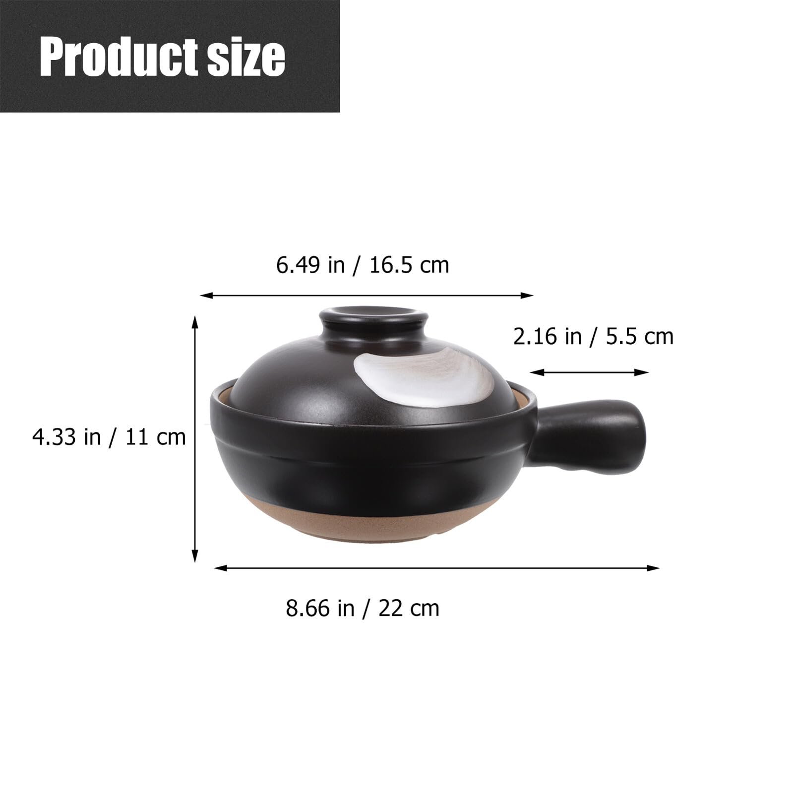 Горшок керамический с крышкой и одной ручкой термостойкий для супа и риса, фото №8