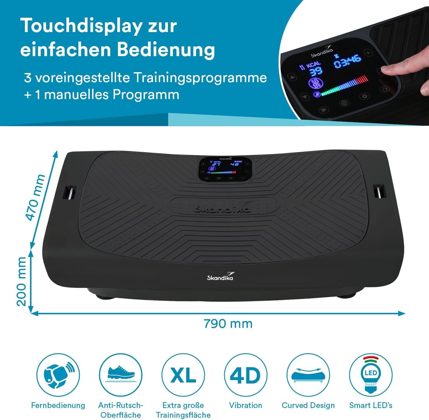 Вібраційна платформа Skandika V3000 Bluetooth Чорний, фото №2