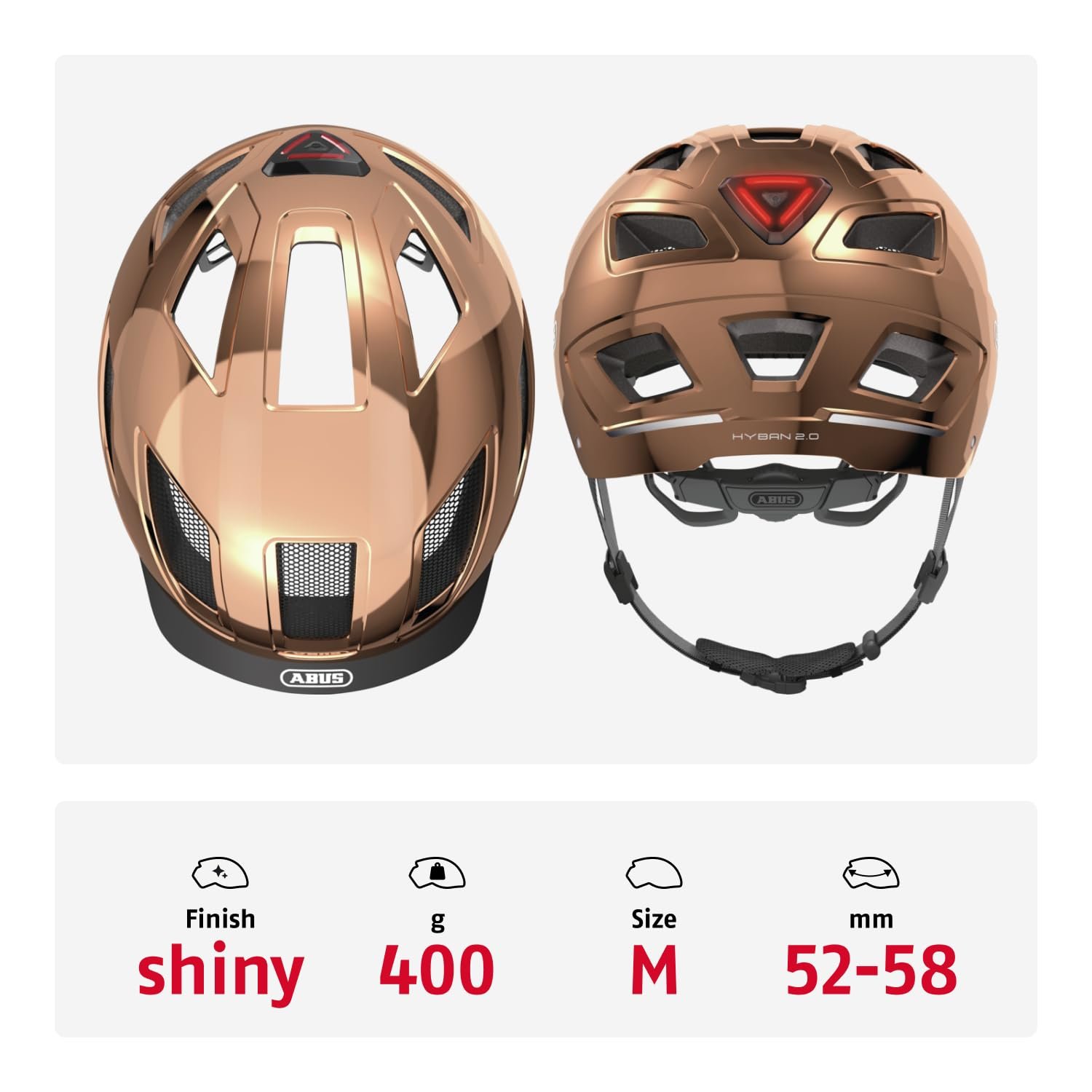 Шлем ABUS Hyban 2.0 Городской Chrome Rose, фото №3