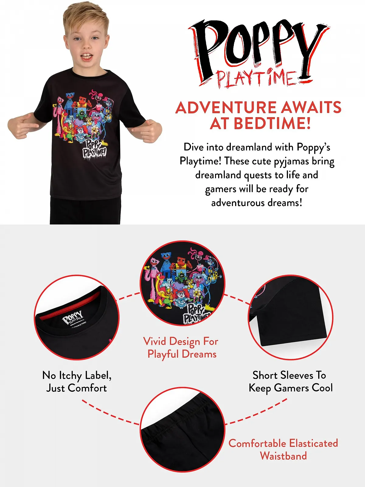 Піжама Poppy Playtime для хлопчиків, коротка літня, геймерська піжама, фото №7