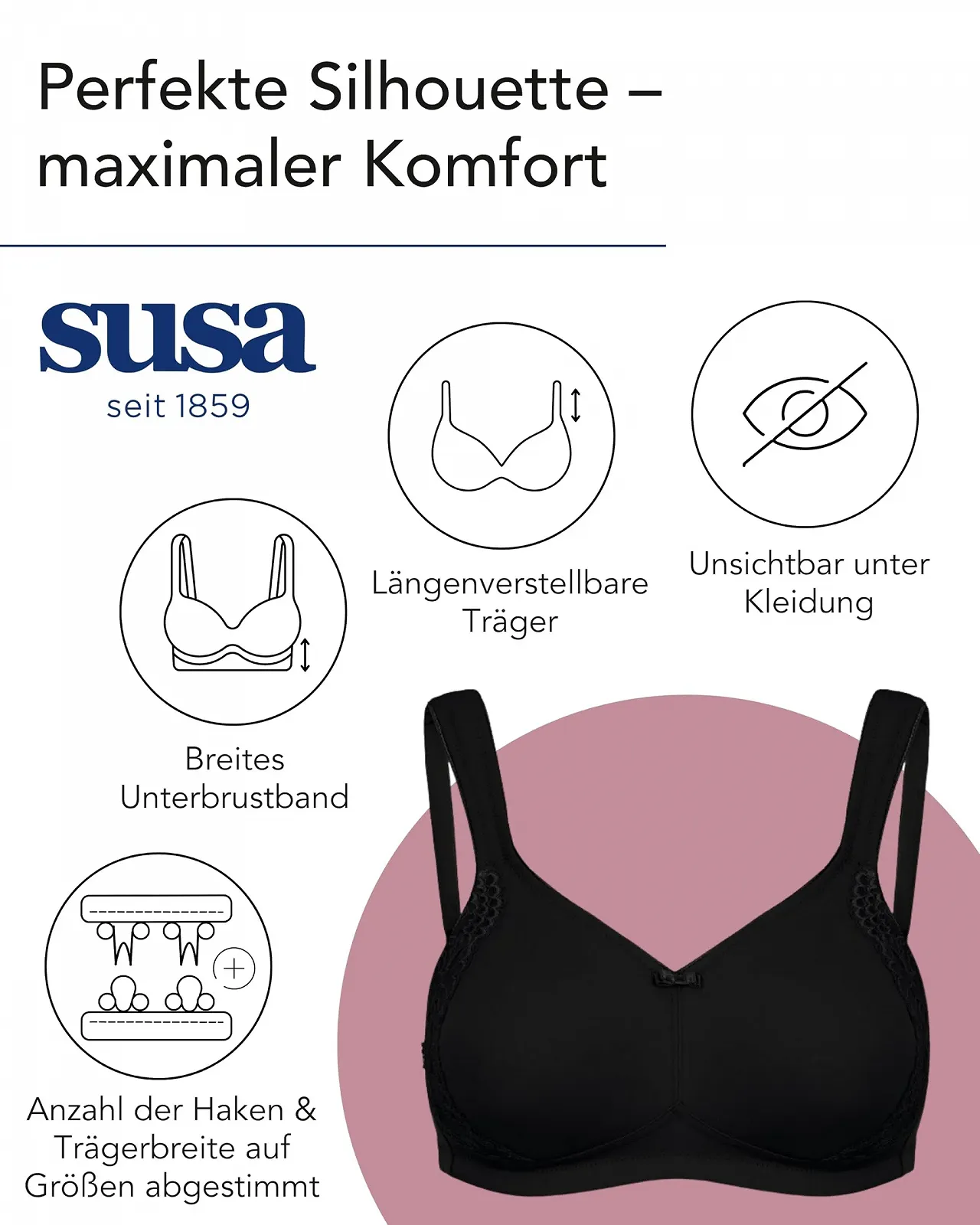 Бюстгальтер-мінімайзер SUSA London без кісточок з формованими чашками та широкими бретелями, фото №5 Бюстгальтер-мінімайзер SUSA London без кісточок з формованими чашками та широкими бретелями, фото №5