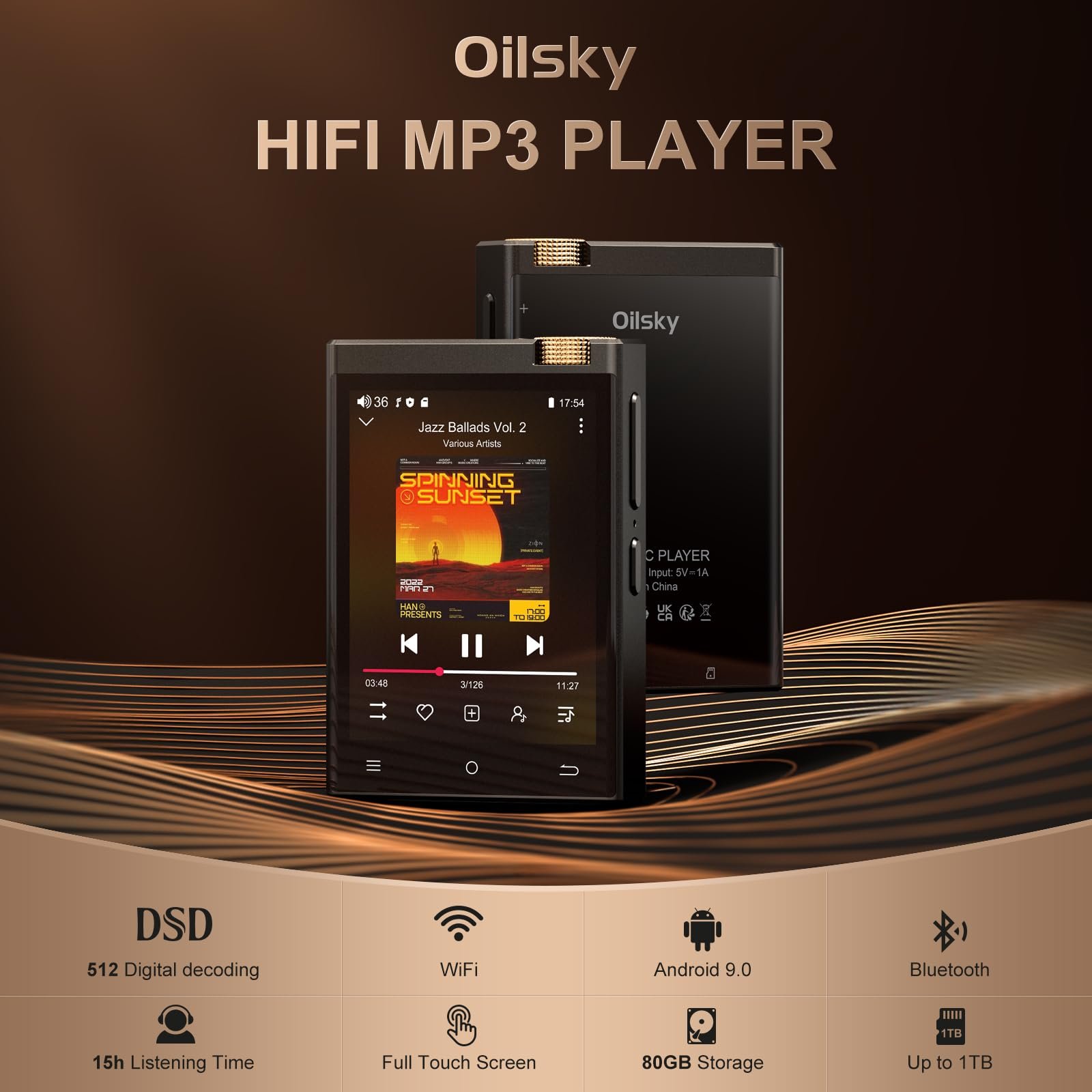 MP3 плеер Oilsky HiFi M308 80GB Черный, фото №2