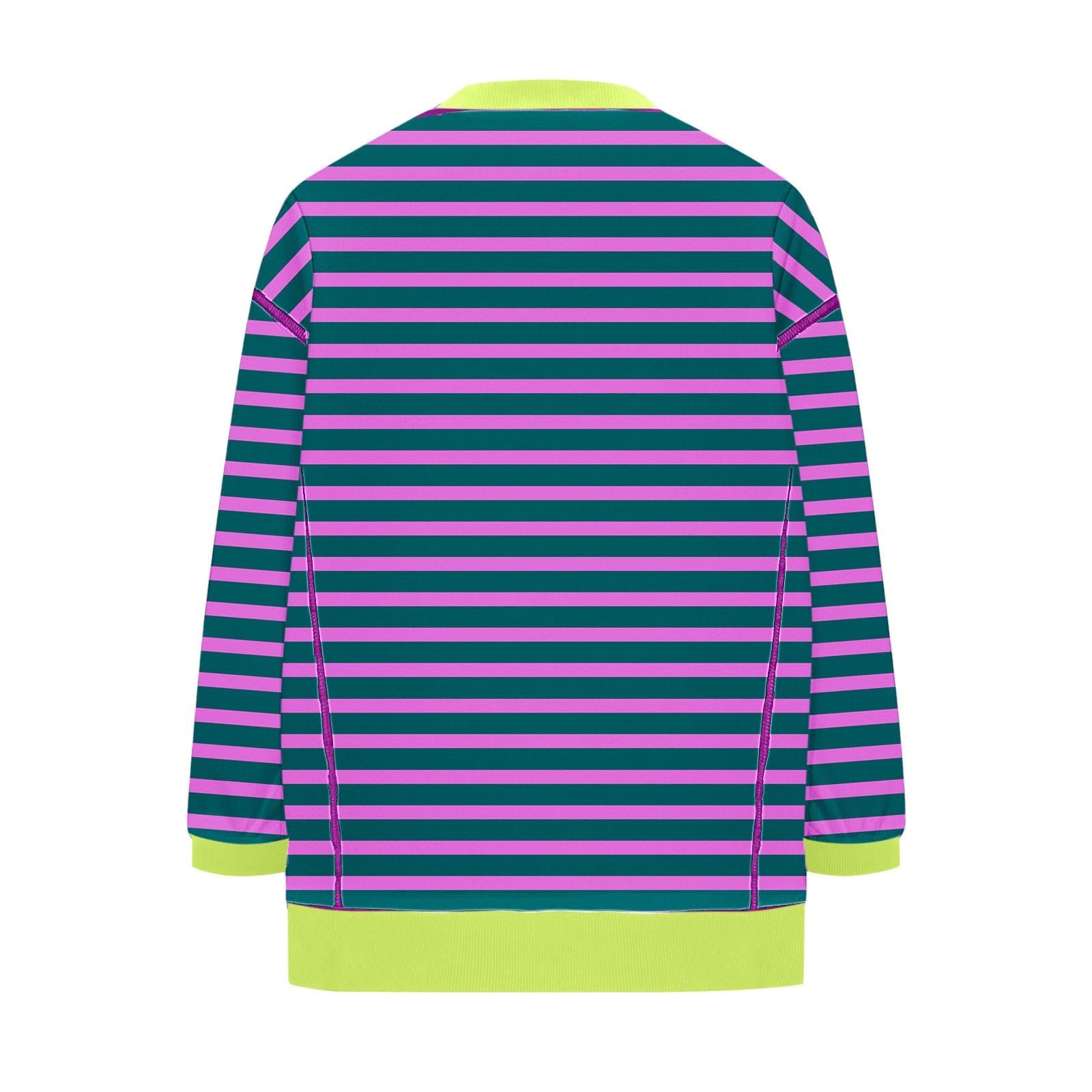 Женский Свитшот В полоску Oversize Цветной блок Круглый вырез Длинный рукав Свободный крой, фото №6