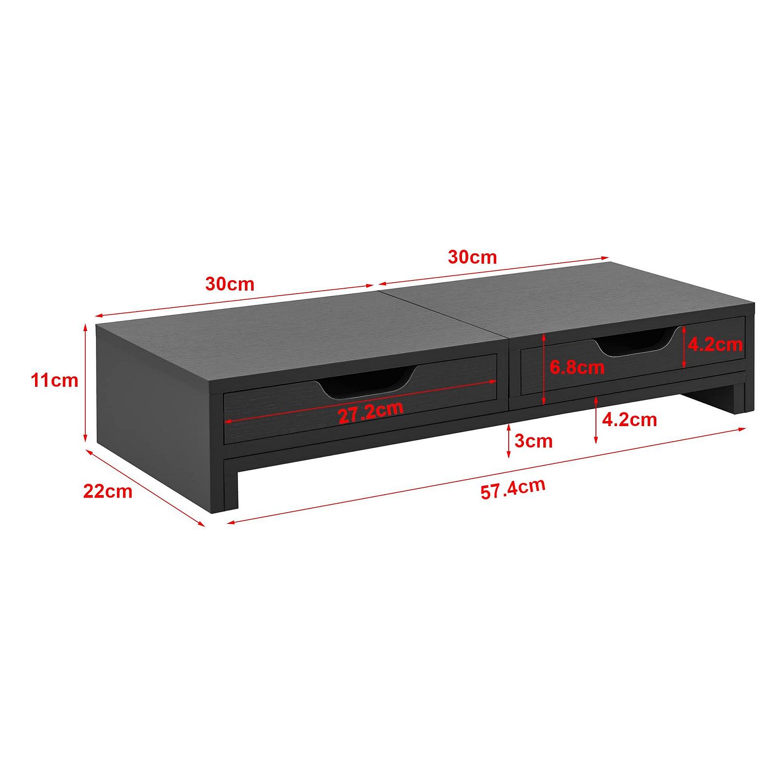 Підставка для монітора [en.casa] Marttila з 2 шухлядами 60 x 22 x 11 см для ноутбука, темно-сіра, фото №4