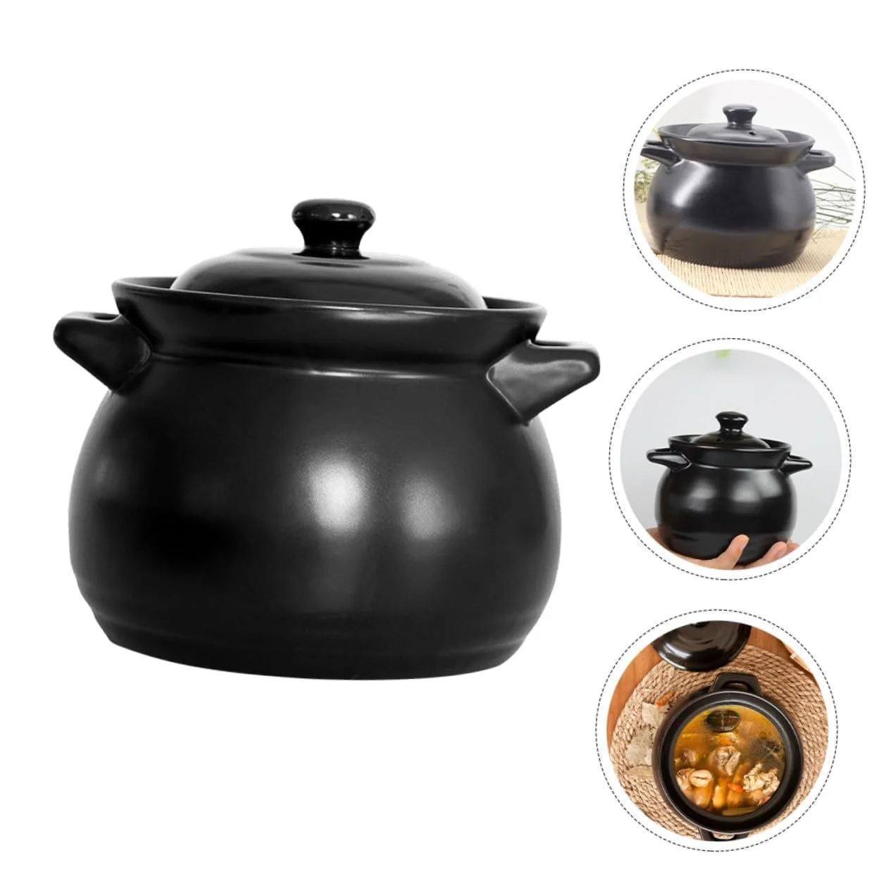 Набор кастрюль VALICLUD для тушения риса с крышкой Черный, фото №7 Набор кастрюль VALICLUD для тушения риса с крышкой Черный, фото №7