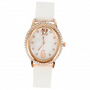 Годинник жіночий PartyKindom овальної форми з стразами, кварцовий, з м" - Фото 1