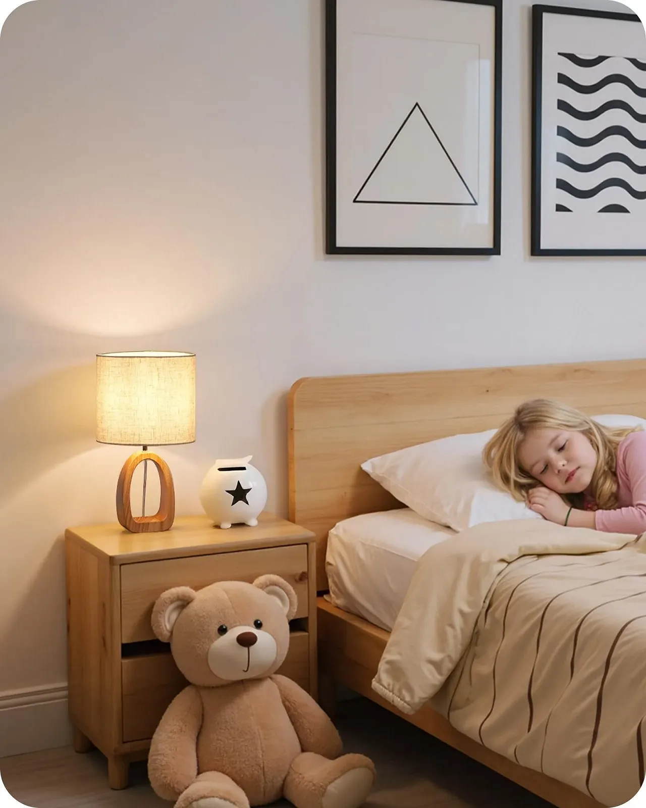 Настільна лампа Modern Wooden Bedside Lamp ZME07TLD05N1 E27 2700K Beige, фото №8