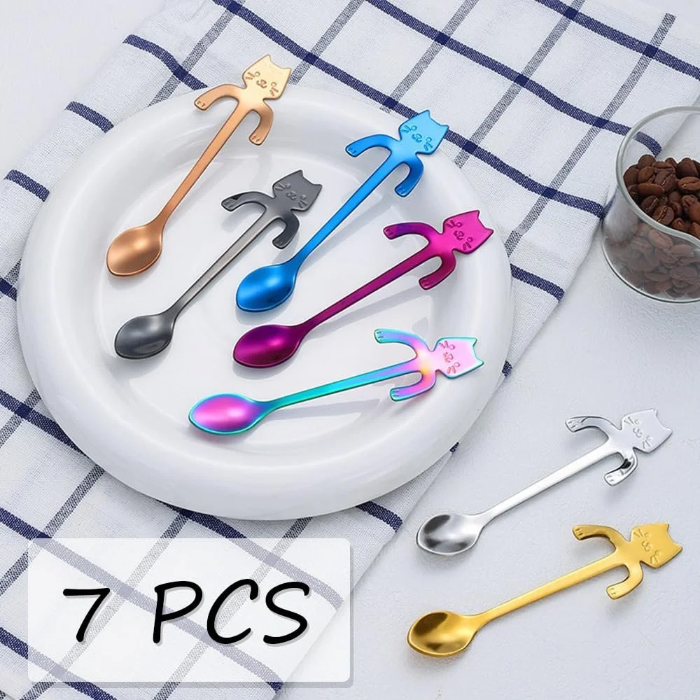 Набір ложок 7 штук нержавіюча сталь підвісний дизайн, фото №3