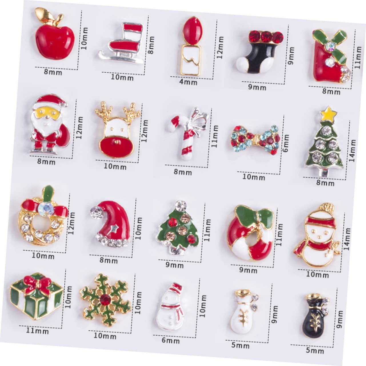 Наклейки для ногтей Beavorty 3 набора Рождественские украшения Женские украшения Блестки для ногтей Стразы для вечеринок 20 штук * 3, фото №2