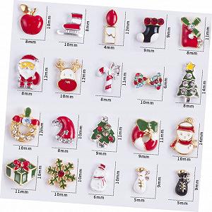 Наклейки для ногтей Beavorty 3 набора Рождественские украшения Женские украшения Блестки для ногтей Стразы для вечеринок 20 штук * 3 synthetic.ua - Фото 1