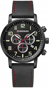 WENGER Унисекс Хронограф Кварцевые часы с кожаным ремешком 01.1543.104 - Фото 1