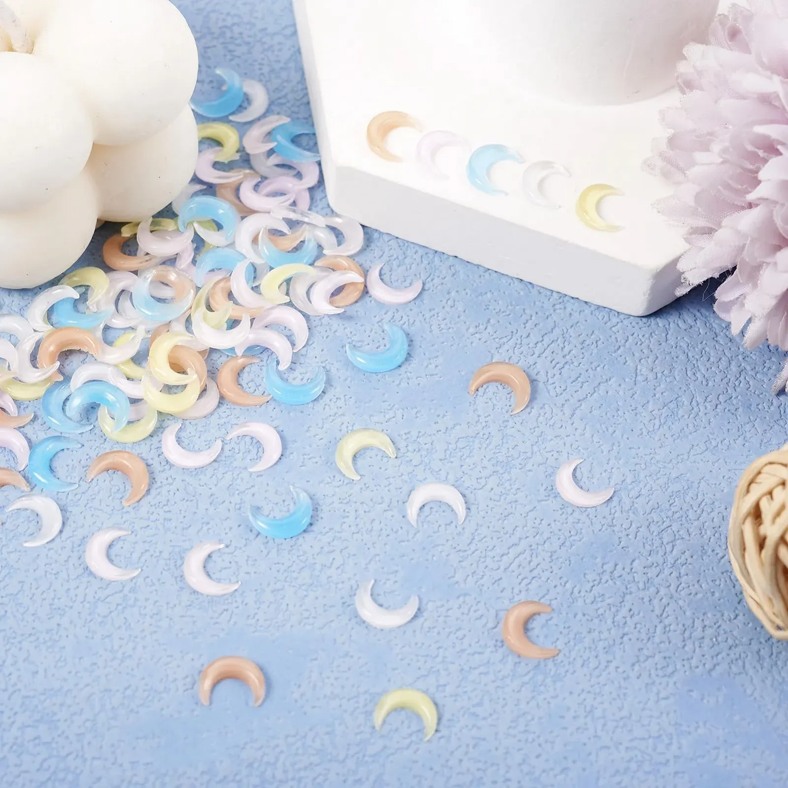 Кабошоны Луна Cheriswelry 3D Украшения для дизайна ногтей, наполнители для эпоксидной смолы, 120 шт, фото №6