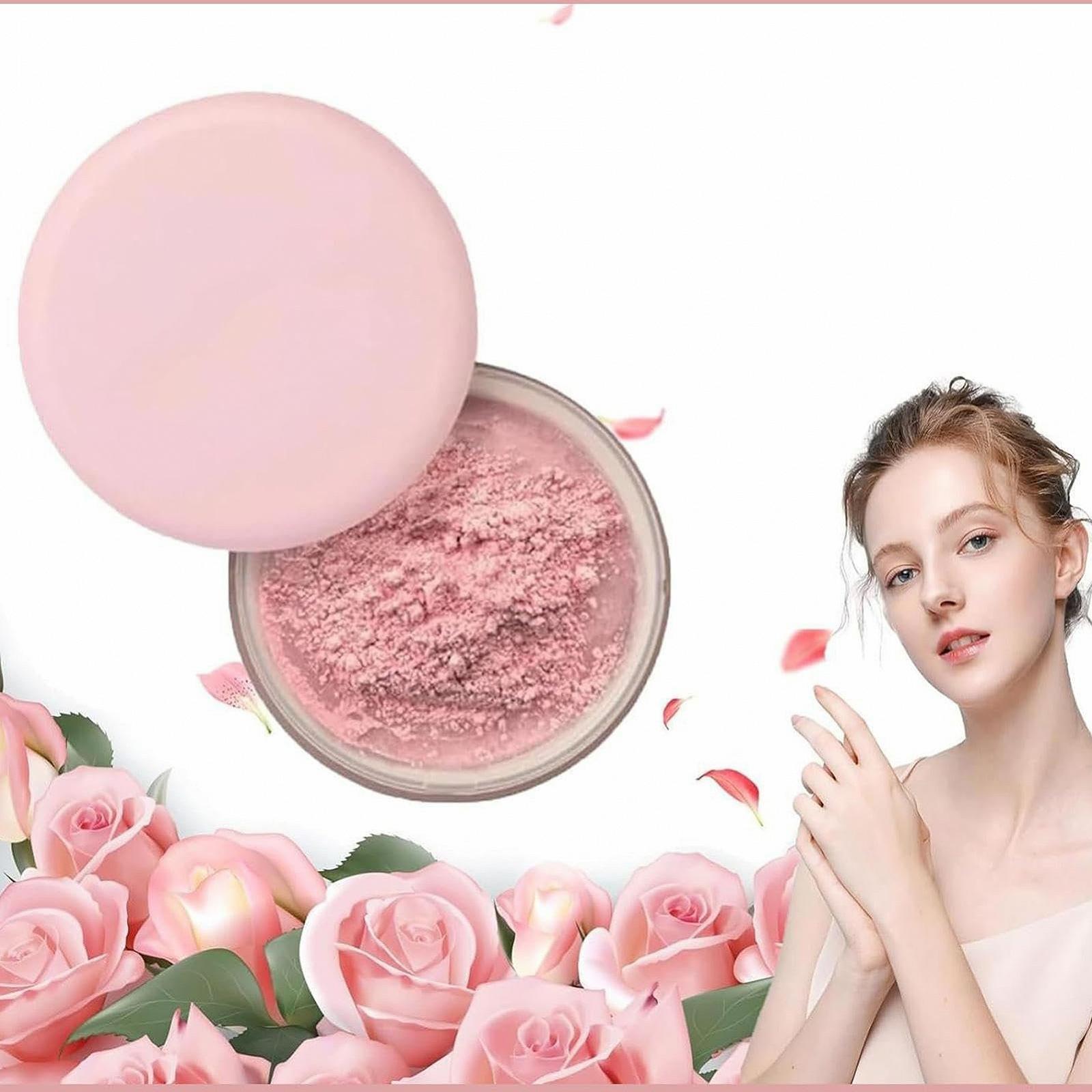 Пудра Allaura Beauty розсипчаста для фіксації макіяжу Pink Blurring Powder, фото №7