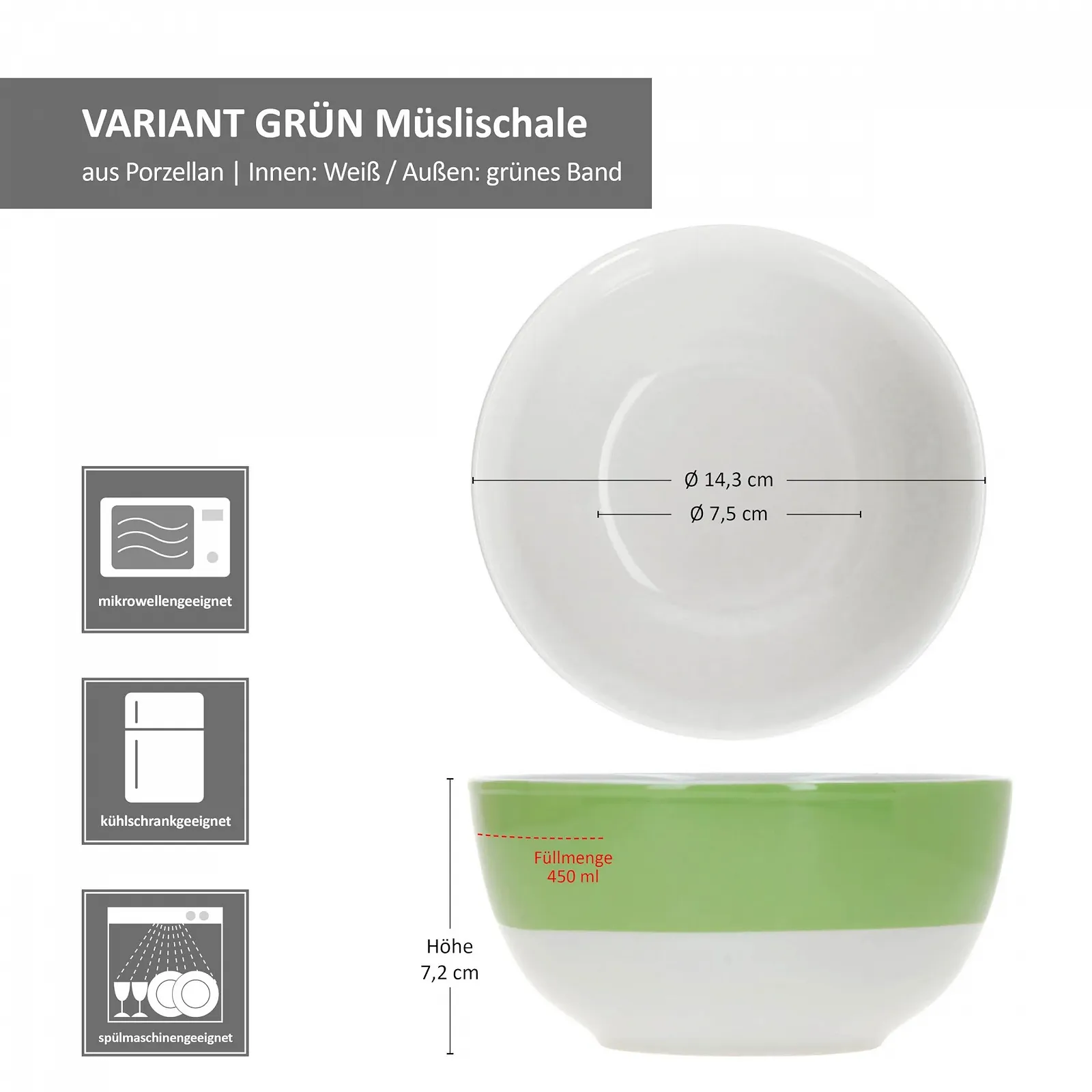 Миска MamboCat Variant Зеленый, 14.3 см, 450 мл, набор 6 штук, фото №6