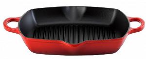 Сковорода-гриль Le Creuset Signature 20200300600422 квадратна висока чавунна з додатковою ручкою 30 см Cherry Red synthetic.ua - Фото 1
