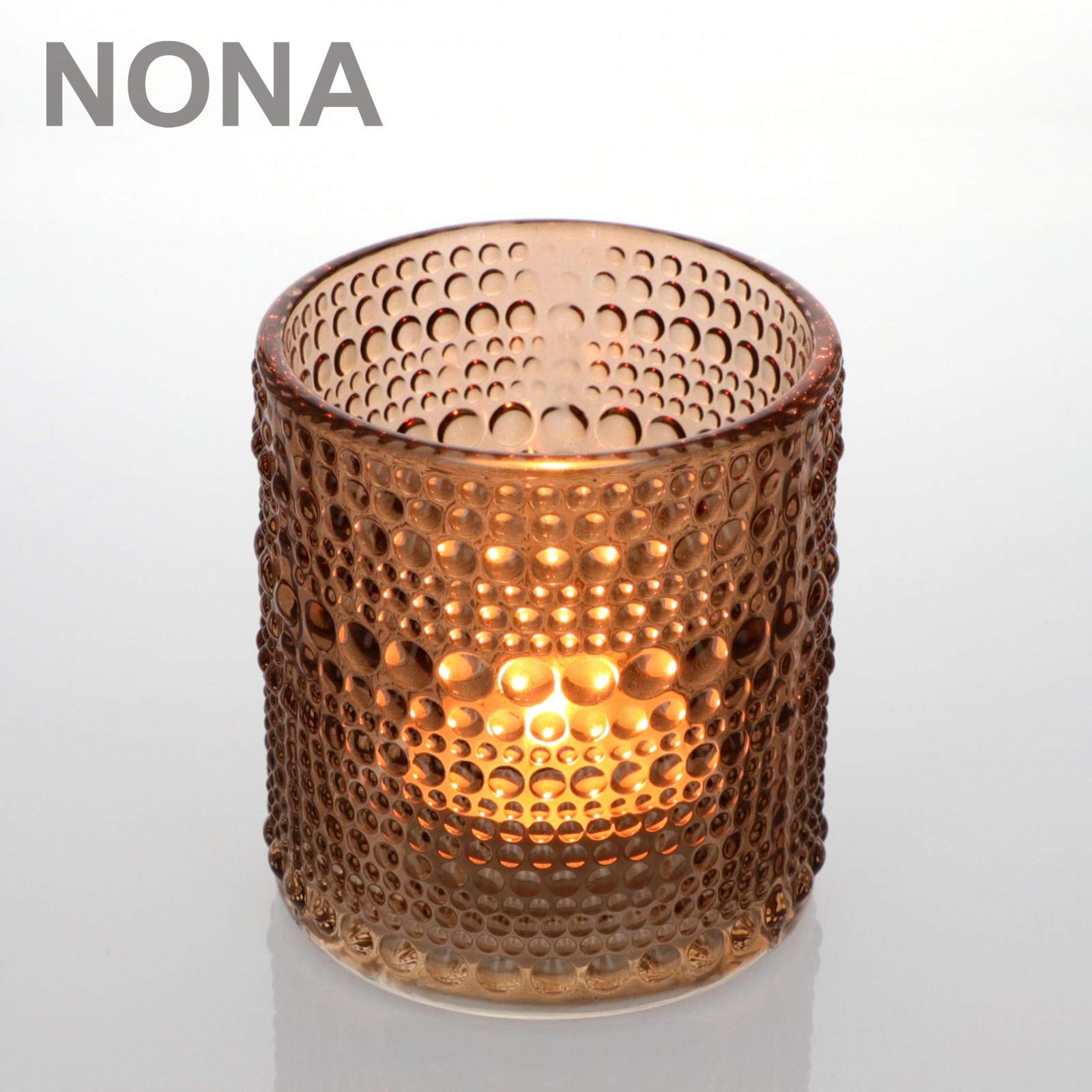 Набор NoNa ORIS Подсвечники для свечей Rusty Brown из стекла, 4 шт, фото №4