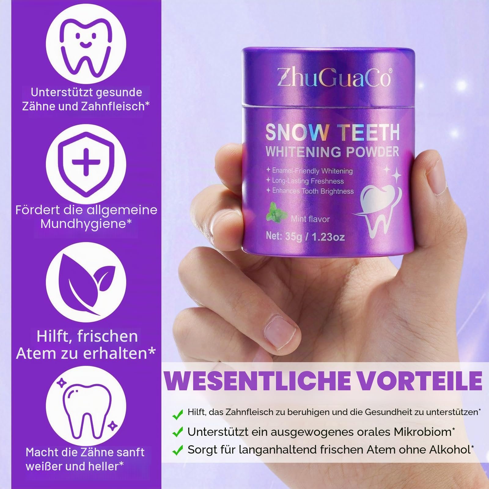 Відбілювальний порошок для зубів Purple Enamel-Safe & Sensitivity-Free Запас на 6 місяців, фото №9