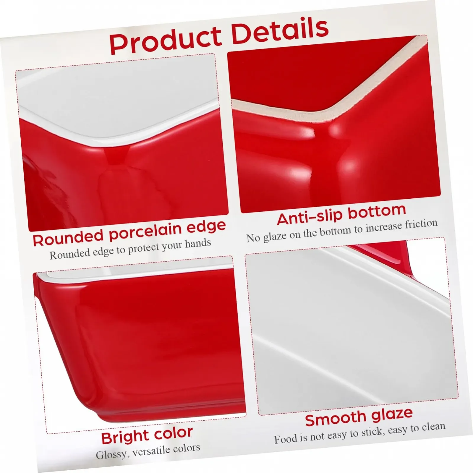 Форма для випікання ULTECHNOVO Керамічна для духовки та мікрохвильової печі рожева, фото №7