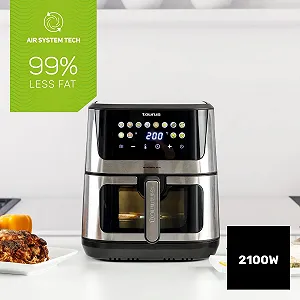 Мультипечь Taurus Air Fry Digital 360 XL 2100 Вт 8 л 12 программ Сенсорный экран Подвойный нагрев Металлический корпус synthetic.ua - Фото 1