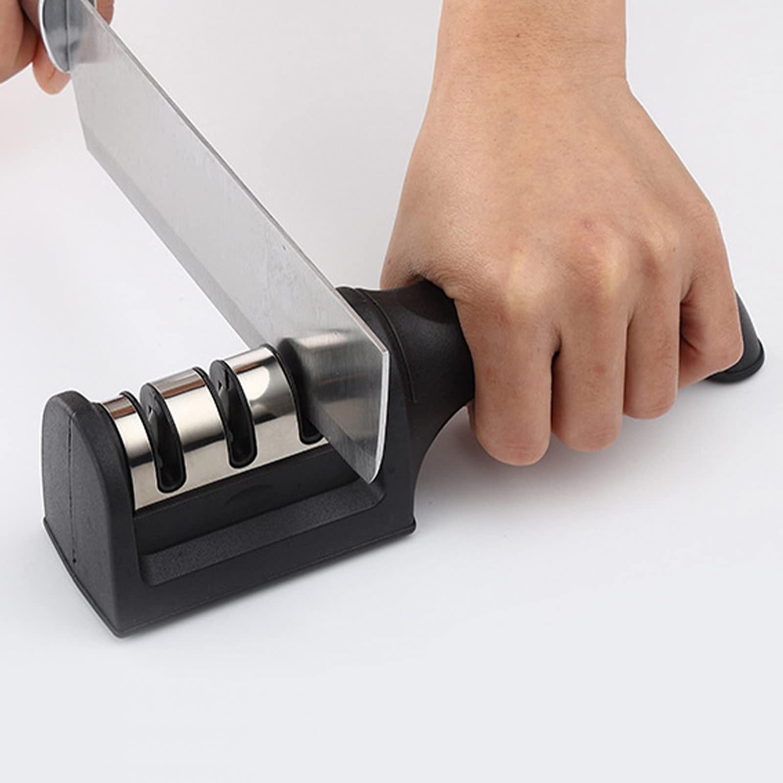 Ручне точило Qcwwy 3 слоти нержавіюча сталь Black, фото №3