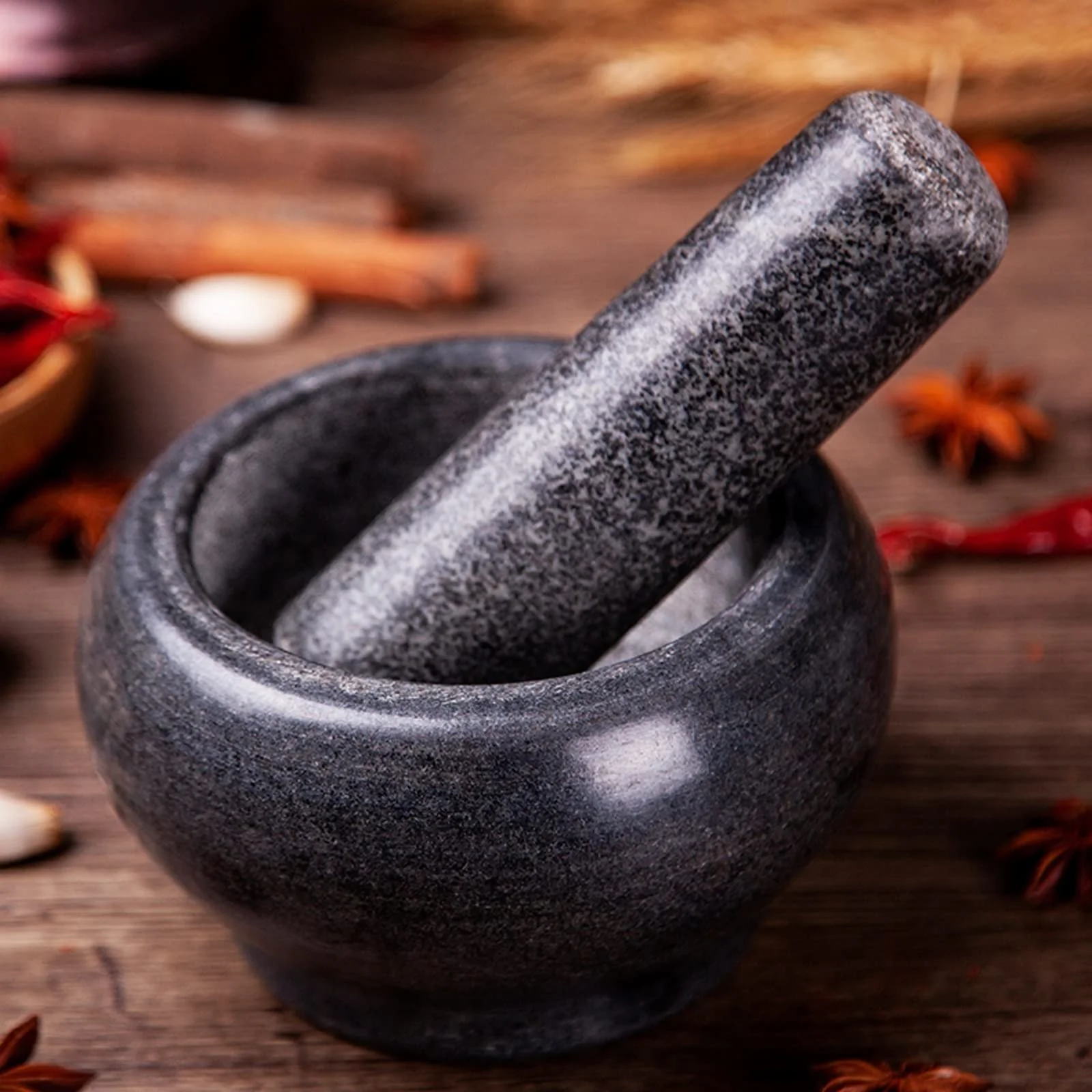 Ступка с пестиком из натурального камня, большая, фото №6