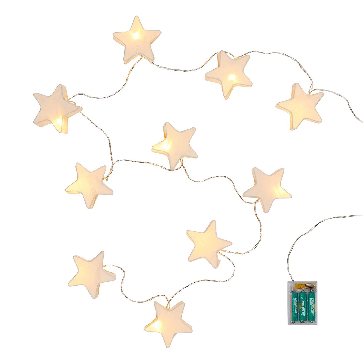 Гірлянда Lights4fun Paper Star Lantern 10 LED на батарейках, фото №6