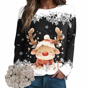Купить Рождественский свитер PMUAFG Женский рождественский свитер Женская толстовка Рождественская блузка с длинными рукавами Женская с длинными рукавами с рождественским мотивом лося Свитер для женщин Девочек-подростков Рождественская рубашка - Фото 1 Рождественский свитер PMUAFG Женский рождественский свитер Женская толстовка Рождественская блузка с длинными рукавами Женская с длинными рукавами с рождественским мотивом лося Свитер для женщин Девочек-подростков Рождественская рубашка - Фото 1