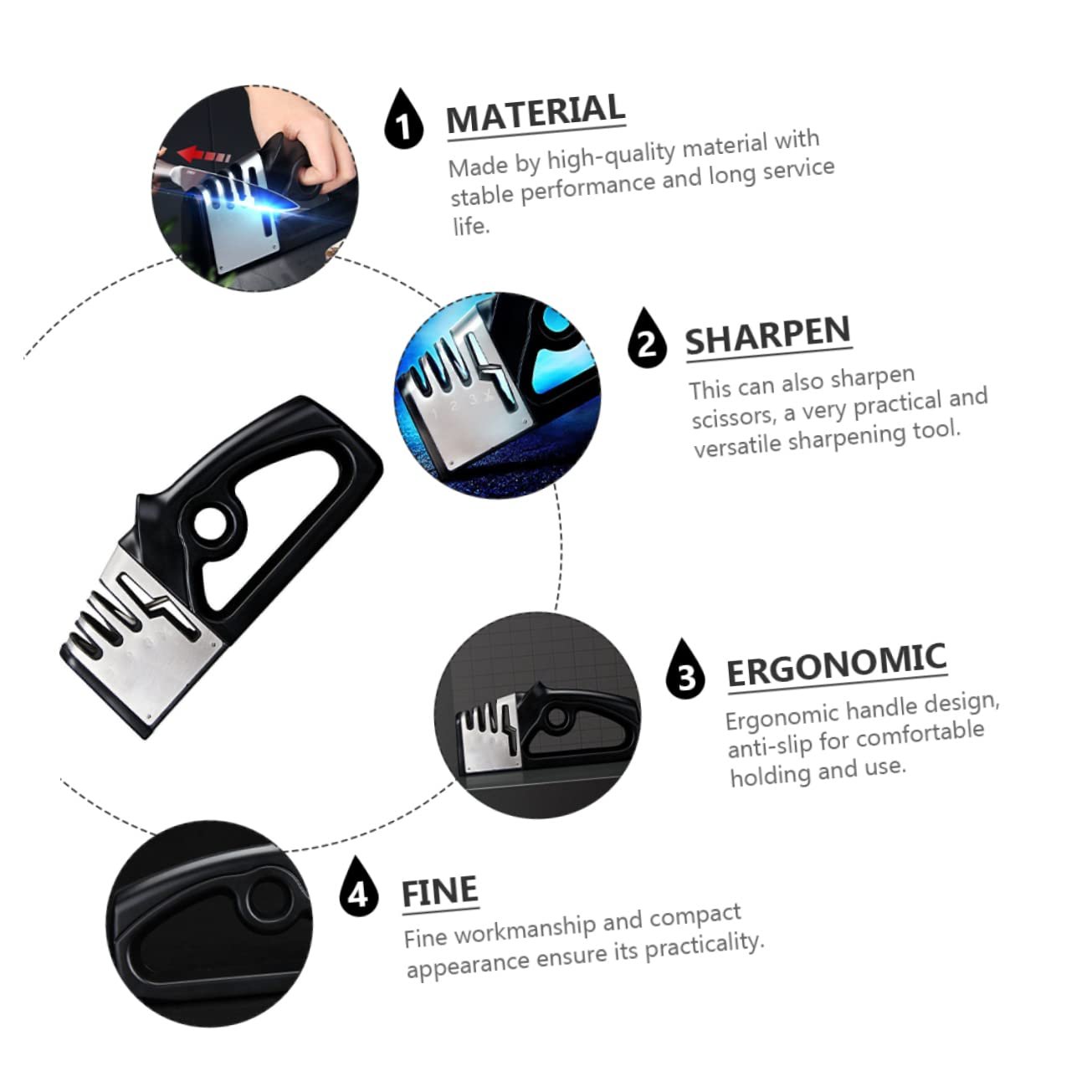 Точилка для ножей Cabilock многофункциональная эргономичная для быстрой заточки, фото №6