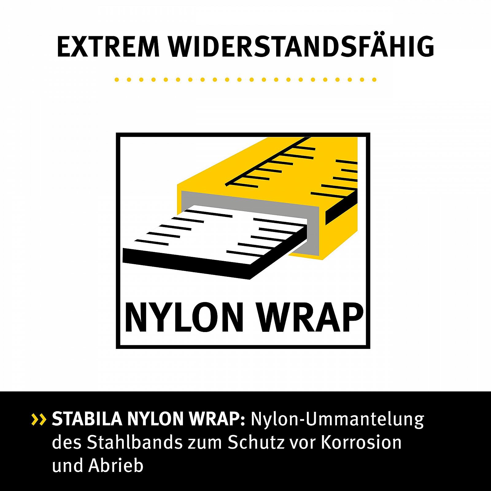 Рулетка в корпусі Stabila LBM 1000 STEEL, 50 м, чорний/жовтий, фото №4